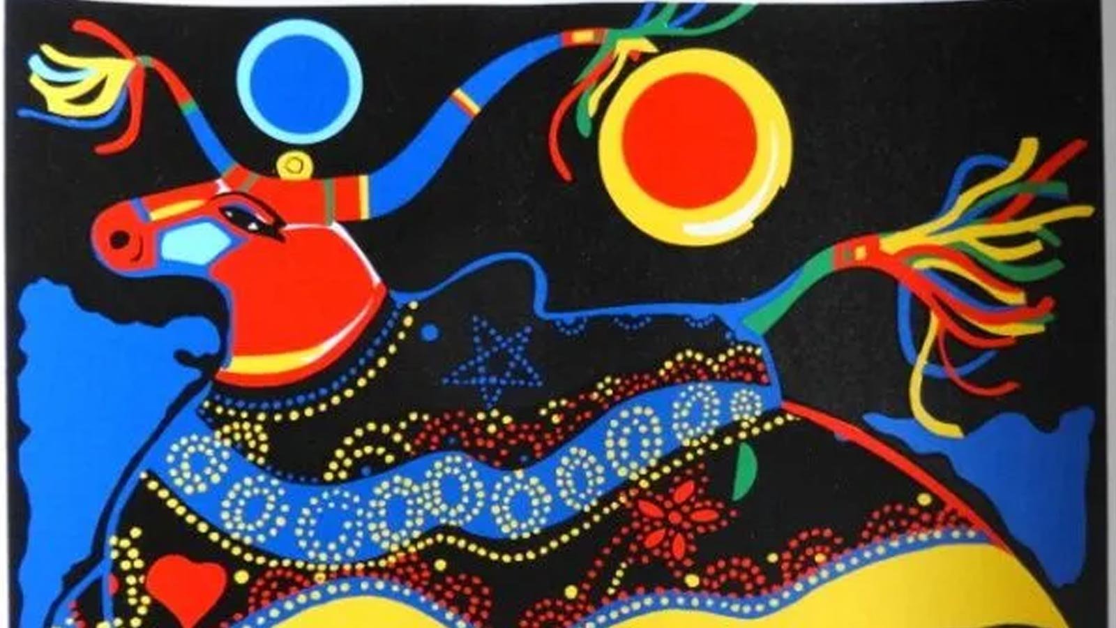 Obra “Bumba Meu Boi” de Aldemir Martins com cores vibrantes e símbolos da cultura nordestina