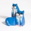 Detalhes escultura Dois Gatos linhas sinuosas harmonia cromática vínculos familiares Aldemir Martins